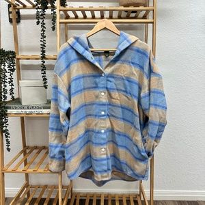 Wild Fable Button Down Plaid Hooded Jacket